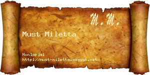 Must Miletta névjegykártya
